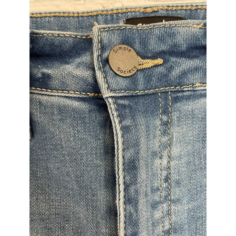 Women's Simple Society Distressed Medium wash Blue jeans size 5/27 - Picture 5 of 8